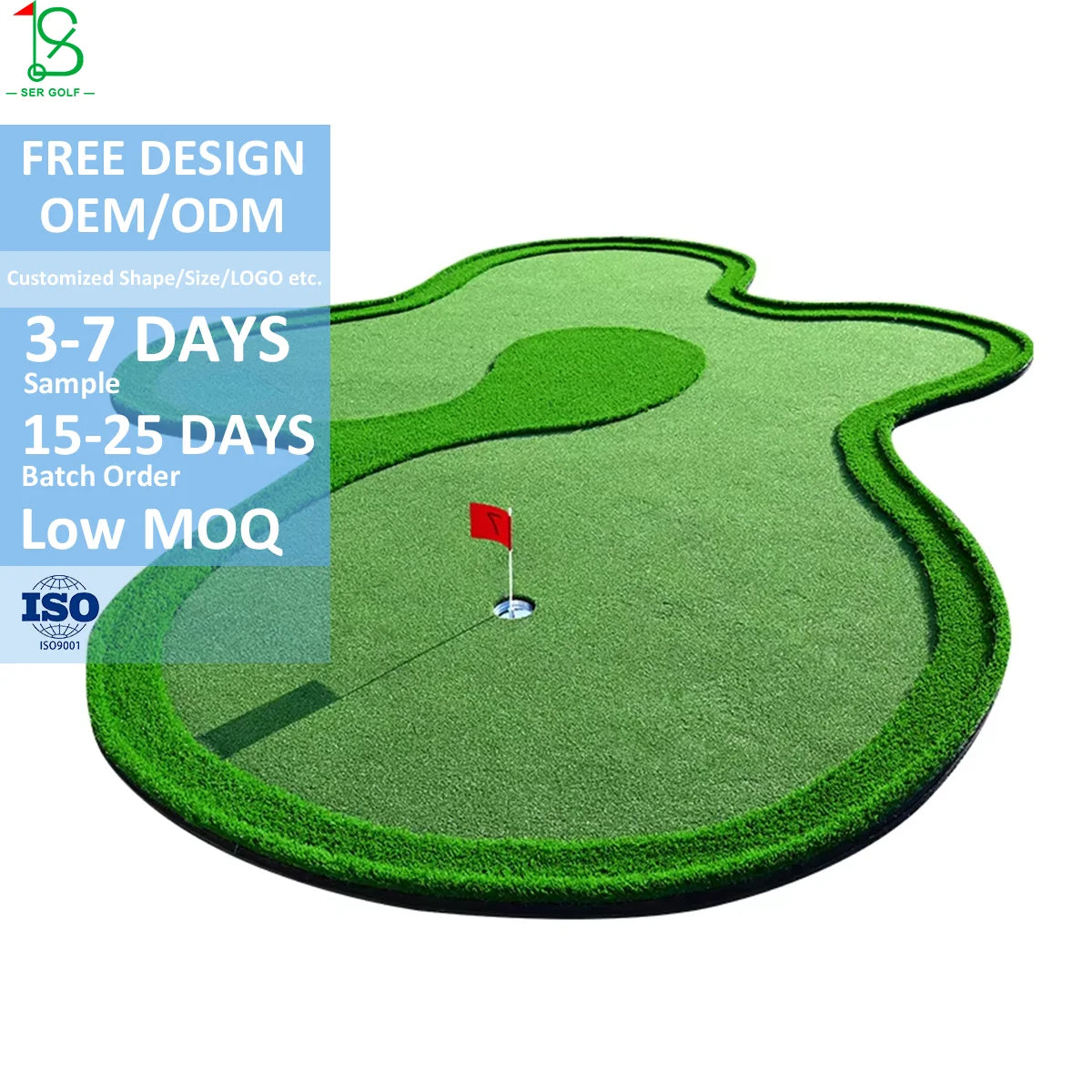 Large Golf Putting Green for Indoor Outdoor Professional Eco-friendly Artificial Turf Golf Putting Mat for Home Office Backyard