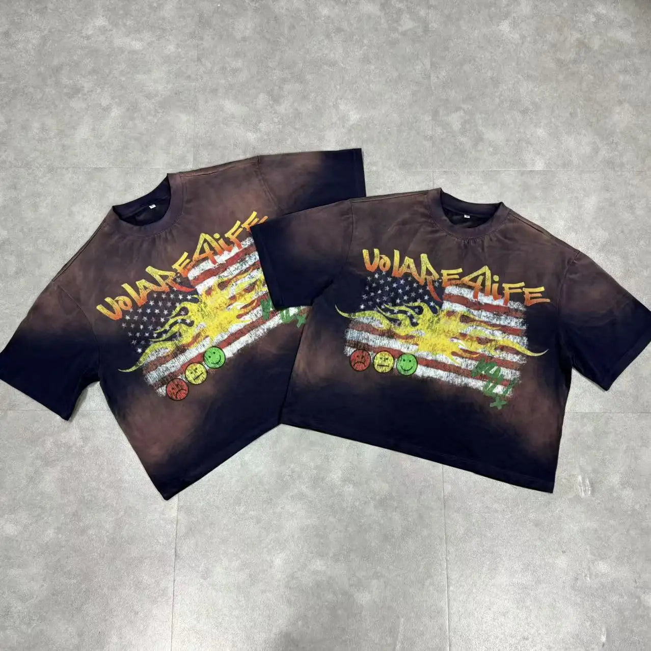 Streetwear Custom DGT T-shirt Logo Hip Hop Cotton Knitted 300 Grams Oversized Graphic Tee Digital Print Screen Printing Men