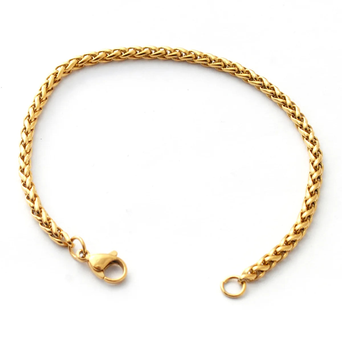 unisex fashion Gold Silver Wholesale Titanium Fashion Stainless Steel Keel Chain Basket Wheat Jewelry Accessories Chain Bracelet