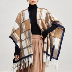 Women's Oversized Pashmina Scarf Winter Fashion Shawl Made of Cashmere and Wool Thickening Keep Warm Warps Female Scars Wrap