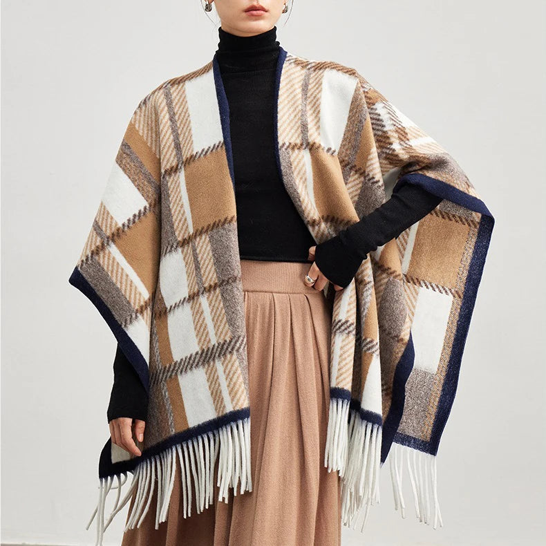 Women's Oversized Pashmina Scarf Winter Fashion Shawl Made of Cashmere and Wool Thickening Keep Warm Warps Female Scars Wrap
