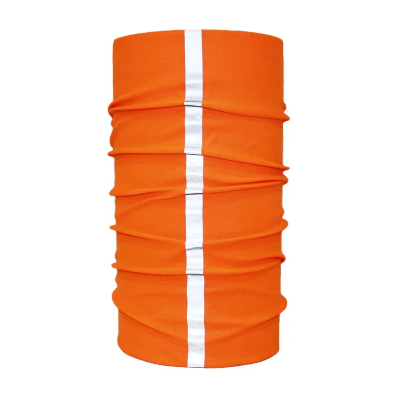 Ready Ship Reflective Stripe Polyester Seamless Tube Face Mask Safety Bandana Gaiters Multifunctional Traditional Scarves Shawls