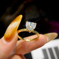 Wholesale Lab GRA VVS 1 2ct Moissanite Engagement Diamond Heart Cut Ring 925 Sterling Silver 18k Gold Women Wedding Fine Jewelry