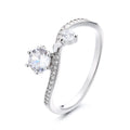 925 Sterling Silver Ring Ladies Zircon Engagement Ring Silver Jewelry