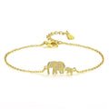 CZCITY Luxury 925 Sterling Silver Elephant Pendant Bracelets Gift for Mother&Daughter Lovely Jewelry