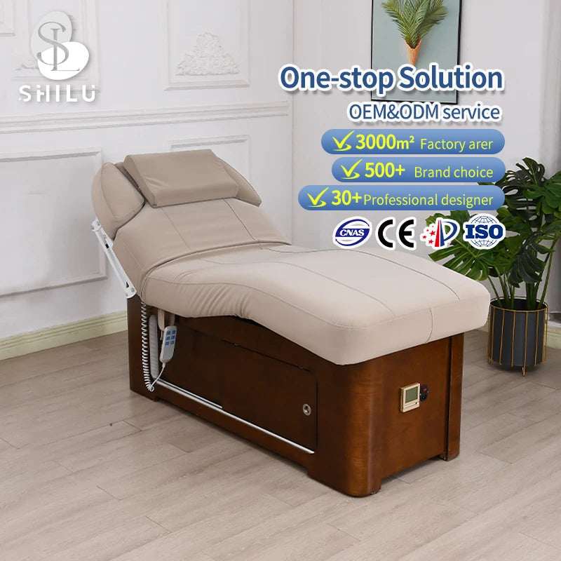 High Quality Brown Electric Massage Table for Spa Beauty Salon Bedroom Hotel Gym Living Room Outdoor Use Made Synthetic Leather