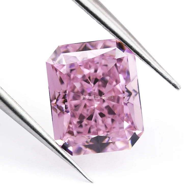 Ready Stock Fancy Cz Octagon Radiant Ice Flower Cut Light pink Loose 4K Crushed Ice Cz Stone Cubic Zirconia