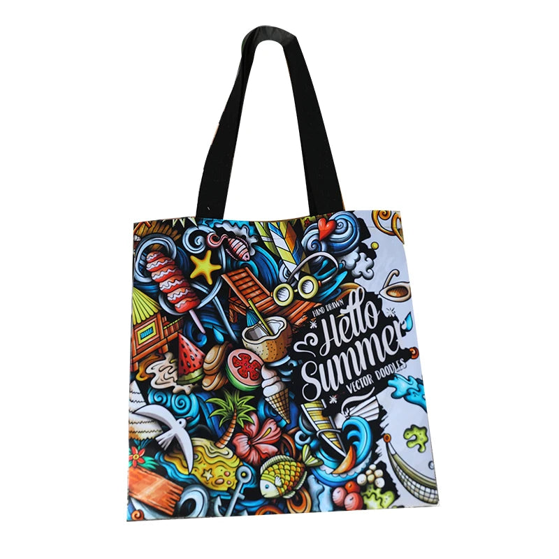 Eco-Friendly Cotton Canvas Tote Bag No MOQ Custom Print Storage Reusable Shopping Bag