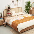 Wholesale Modern Style Double King Size Solid Wood Folding Platform Bed Frame Customized Oem Fabric Upholstered Bedroom Use