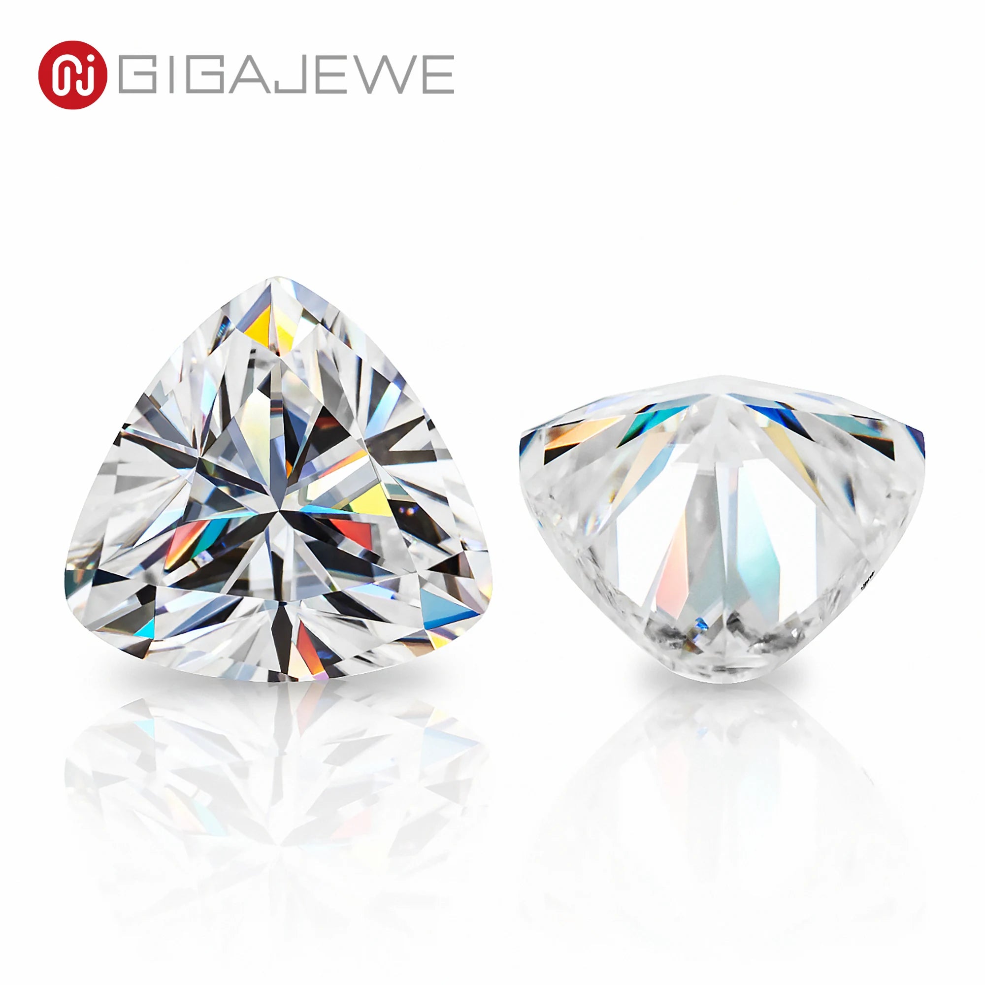 GIGAJEWE White D Color Trillion Cut Machine Cut Synthetic Gemstone for Jewelry Making