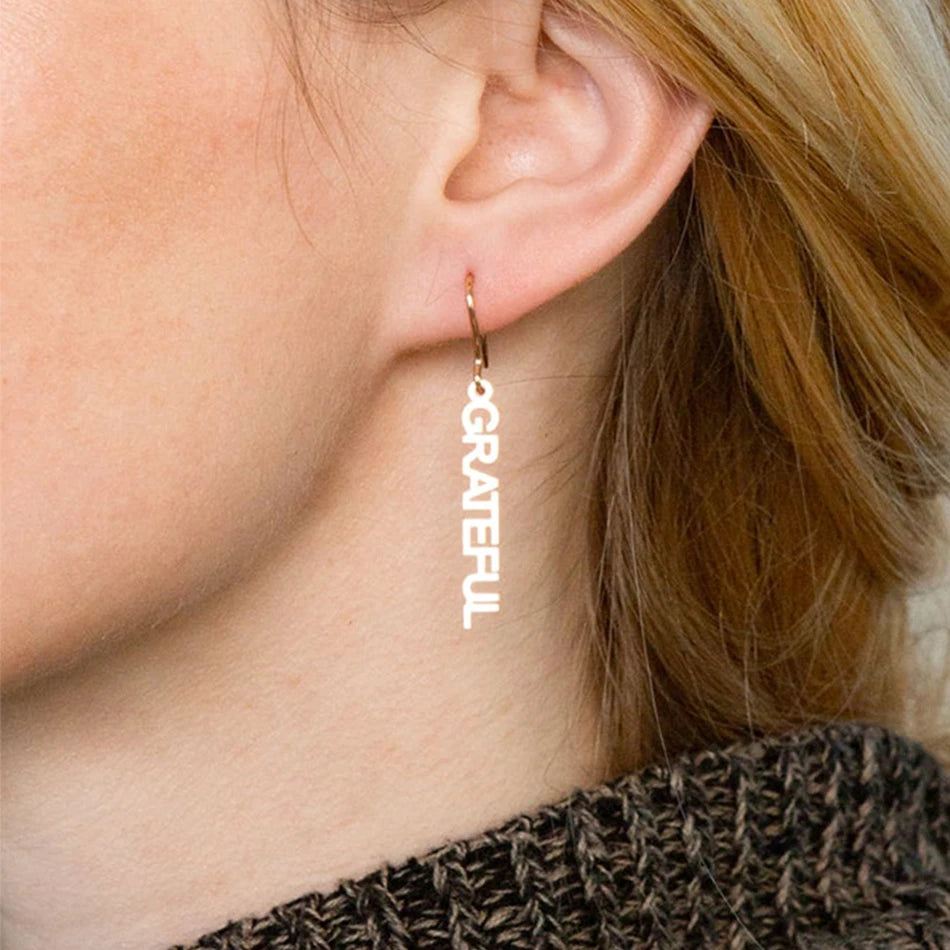 EManco Custom Name Earrings for Women Stainless Steel Earring 14k Gold Ear Hooked Earings Trendy Jewelry Wholesale