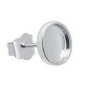 925 Sterling Silver Ear Stud Bezel Components Fit Cabochons 4mm/6mm/8mm/10mm