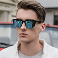 Factory Custom Logo Classic Retro UV400 Mirror Sun Glasses Square Polarized Sunglasses Men Black Sunglasses Men