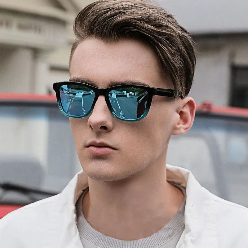 Factory Custom Logo Classic Retro UV400 Mirror Sun Glasses Square Polarized Sunglasses Men Black Sunglasses Men