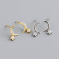 Fashion Earrings Jewelry 925 Sterling Silver Moon Shape Dangling Stud Earrings for Women  Jewelry