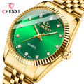 CHENXI 004 Hot Fashion Luxury Men Women Watch Gold Blue Quartz Wrist Watch Stainless Steel Couples Clock Casual Mens Watches