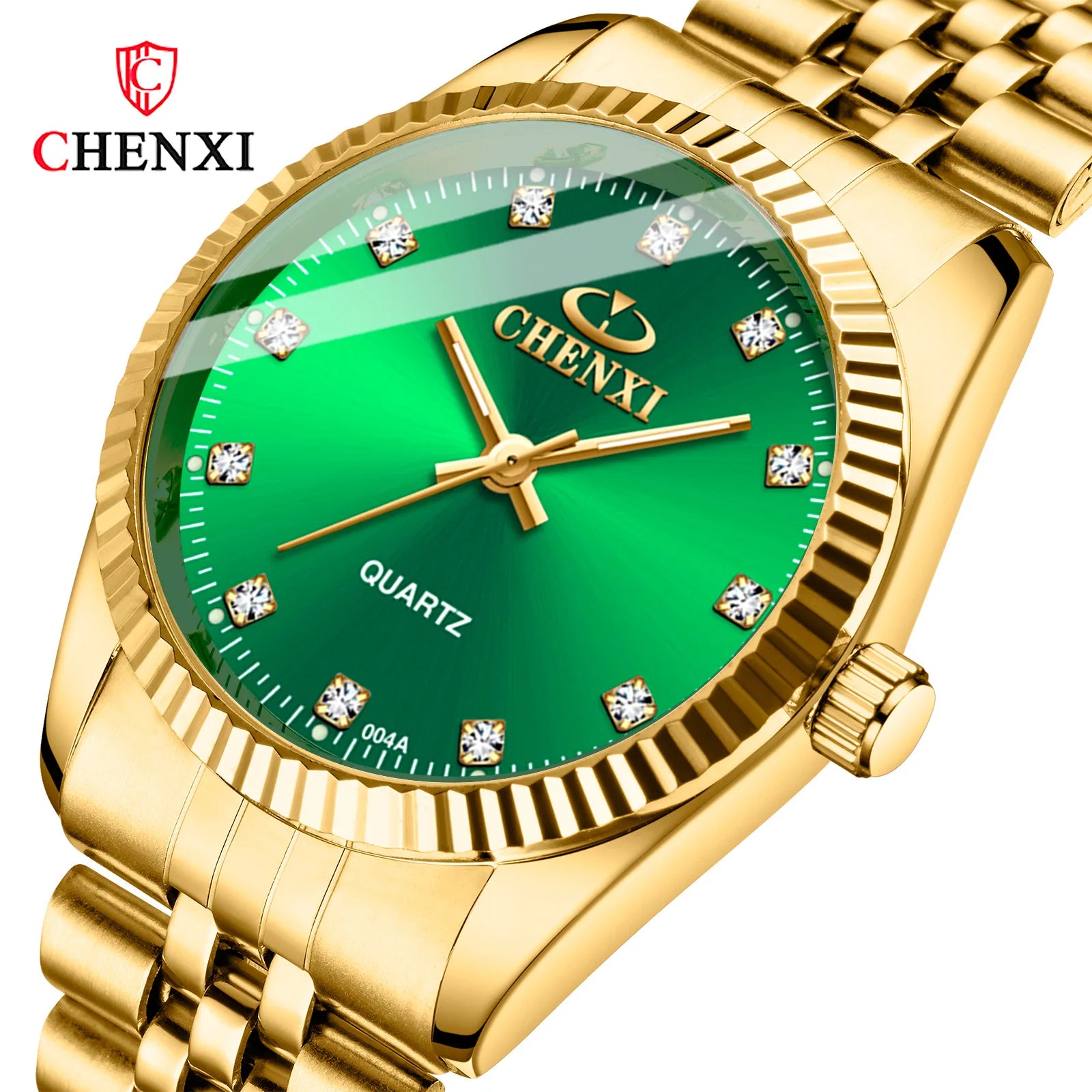 CHENXI 004 Hot Fashion Luxury Men Women Watch Gold Blue Quartz Wrist Watch Stainless Steel Couples Clock Casual Mens Watches