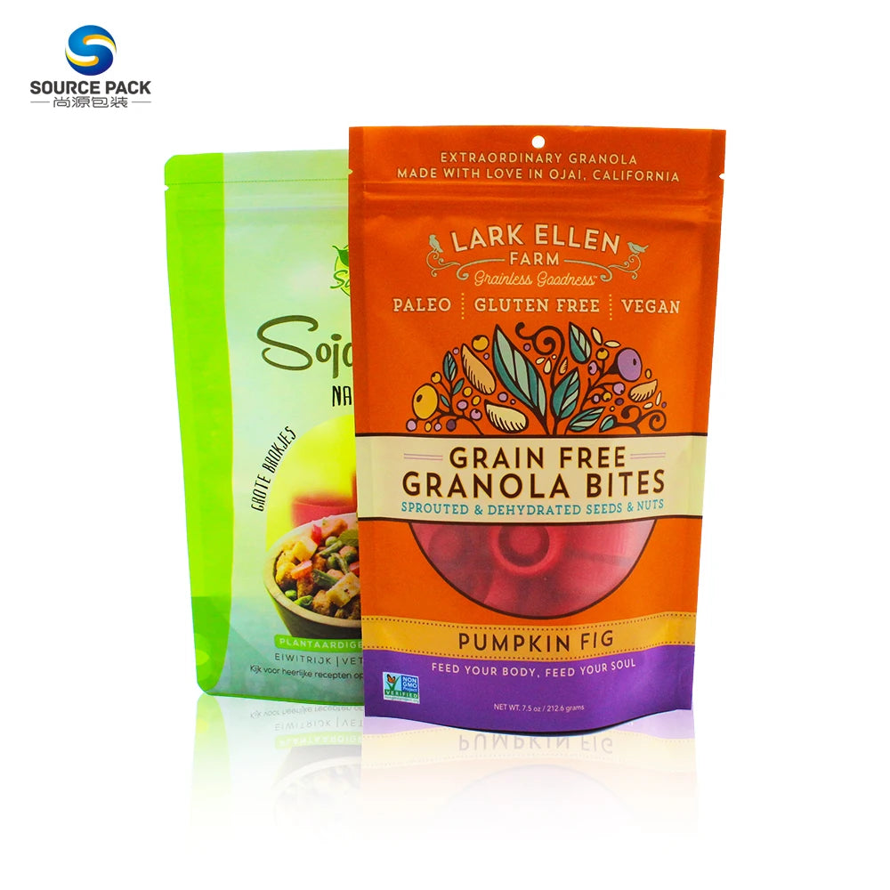Custom Logo Printed Zipper Bags Mylar Bag Stand up Pouch Ziplock Plastic Packaging with Zipper Food Packaging Bag