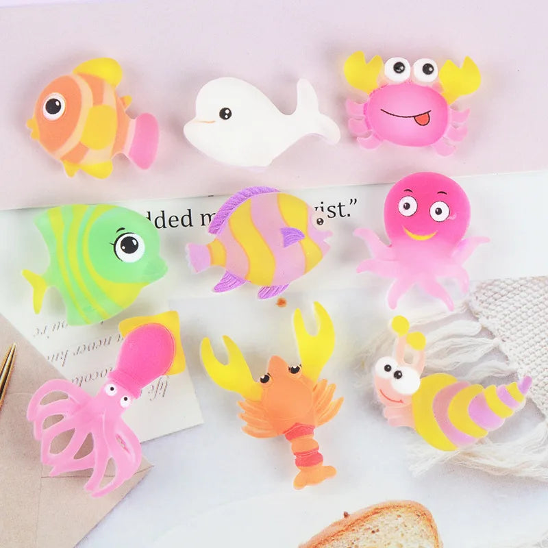 Resin Animal Fish Dolphin Flat Back Resin Charms Cabochon for Slime Filler Kid DIY Mobile Phone Hairclip Keychain Decor Craft