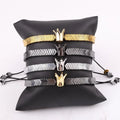 New Design Hematite Beads Copper Crown Charm Handmade Macrame Bracelet Men