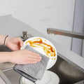 Eco-Friendly Luxury Bamboo Gray Cleaning Dish Table Kitchen Microfiber Pads
