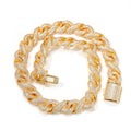 Fine Jewelry Hip Hop 15mm Wide 8-Character Infinite Cuban Chain Micro-Set Zircon Diamond Infused Gold Anniversaries Gifts