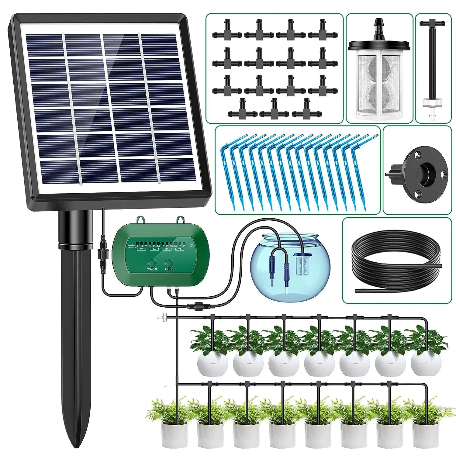 Solar Automatic Balcony Watering Kit Indoor Plants Garden Drip  Irrigation System Micro Self Water Dripping System