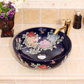 Fancy Jingdezhen Ceramic Bathroom Wash Basin Sink for Hotel