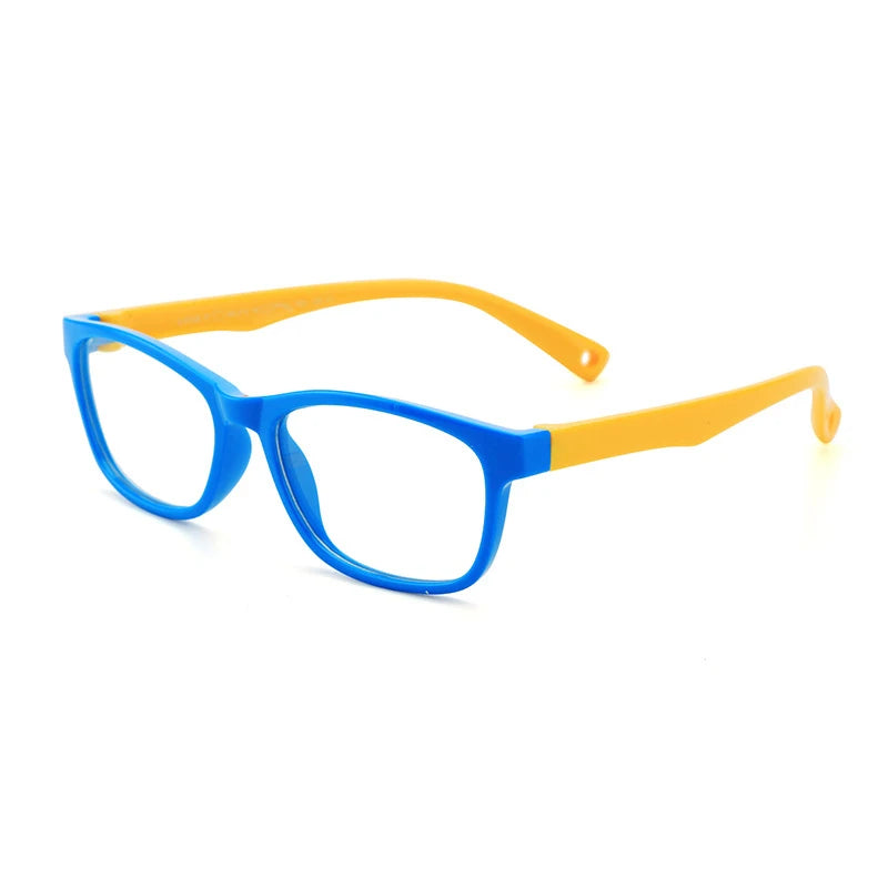 Wholesale Small Square Silicone Optical Glasses Frames Kids Computer Style Anti-Blue Light Myopia Glasses