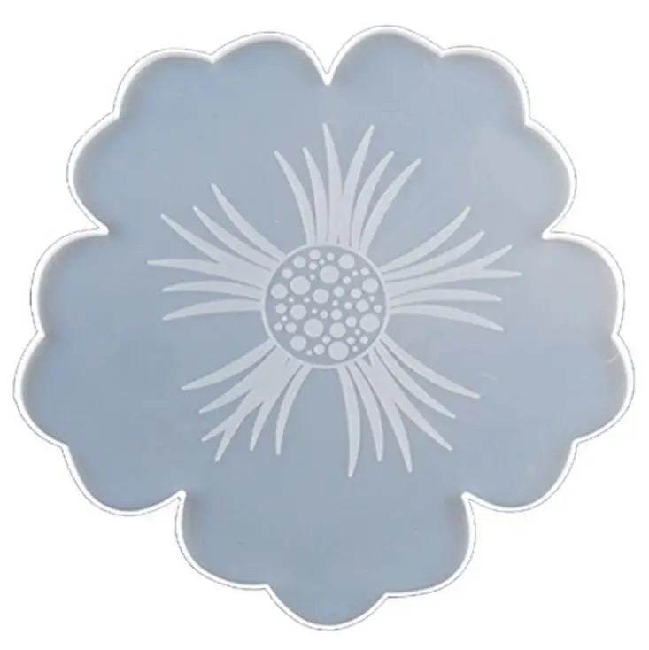 HY Agate Coaster Large Silicone Flower Coaster Resin Casting Mold for Making Faux Agate Slices