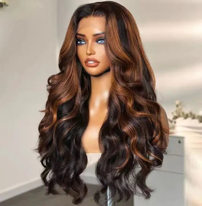 Customized Vietnamese 100% Virgin Remy Human Hair 5x5 Transparent for Lace Closure Wigs Loose Wave Mix for Dark Brown 12A MegaBDM