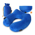 U-shaped Inflatable Soft Travel Pillow with Detachable and Washable Coat for Airplanes Automobiles and Families