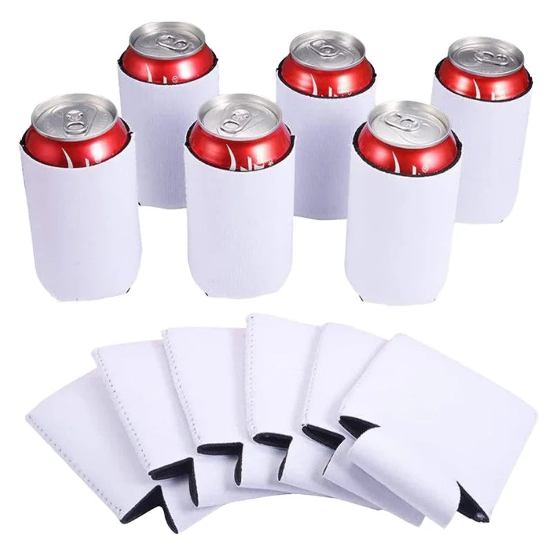 Custom 12OZ Insulated Neoprene Skinny Stubby Holder Can Coozies White Blank Sublimation Sleeve for Beer Cooler Drink Cover