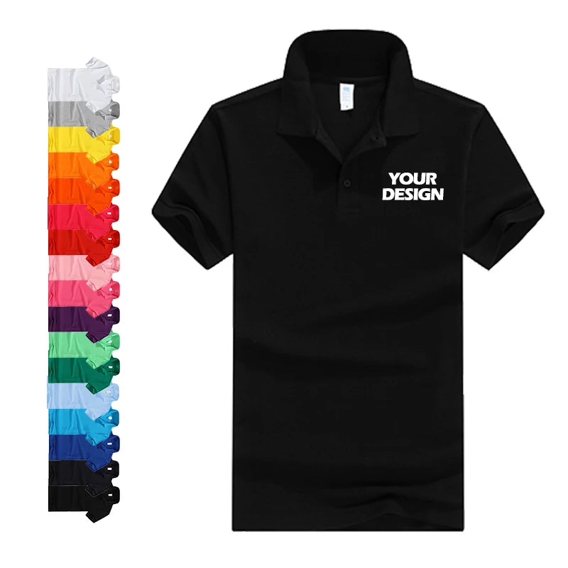 Unisex Kaos Polos Leisure Short Sleeve Black White Solid Color Plain 100% Cotton Fabric Embroidered Logo Pattern Men's T-Shirt