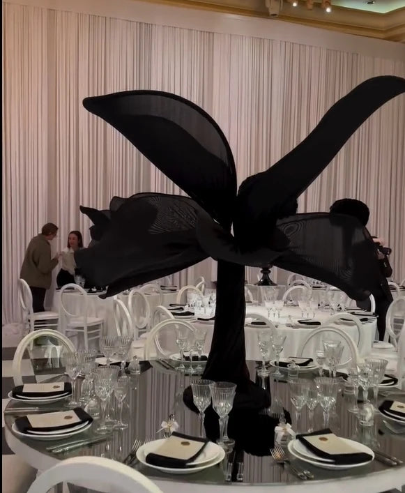 Vv380 New Design Fabric Decoration Wedding Centerpieces Table Decor Silk Arrangement Organza Art Installation Silk Decoration