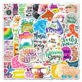 50Pcs Inspirational English Phrases Vinyl Graffiti Stickers for Laptop Bottle Decor Phone DIY Custom Label