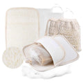 Soap Saver Pouch Exfoliating Loofah Sponge Pocket Bath Sponge PadShower Sponge Body Scrubber with Natural Sisal Soap