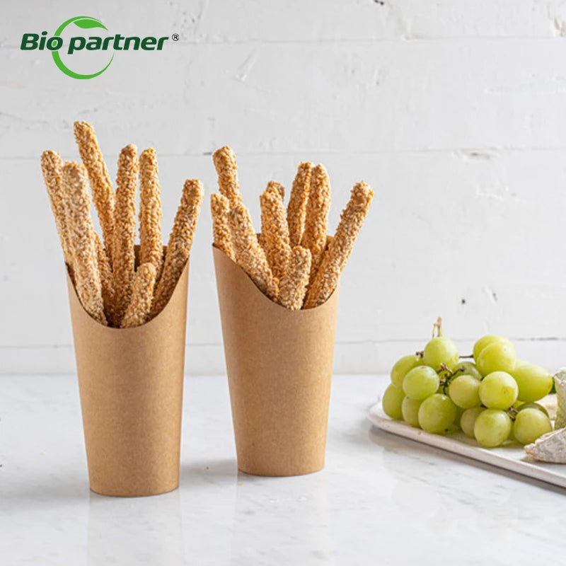 Customized Coated Paper Rigid Boxes Disposable Biodegradable Reusable Food Grade Snack Potato Chips Cup UV Coating