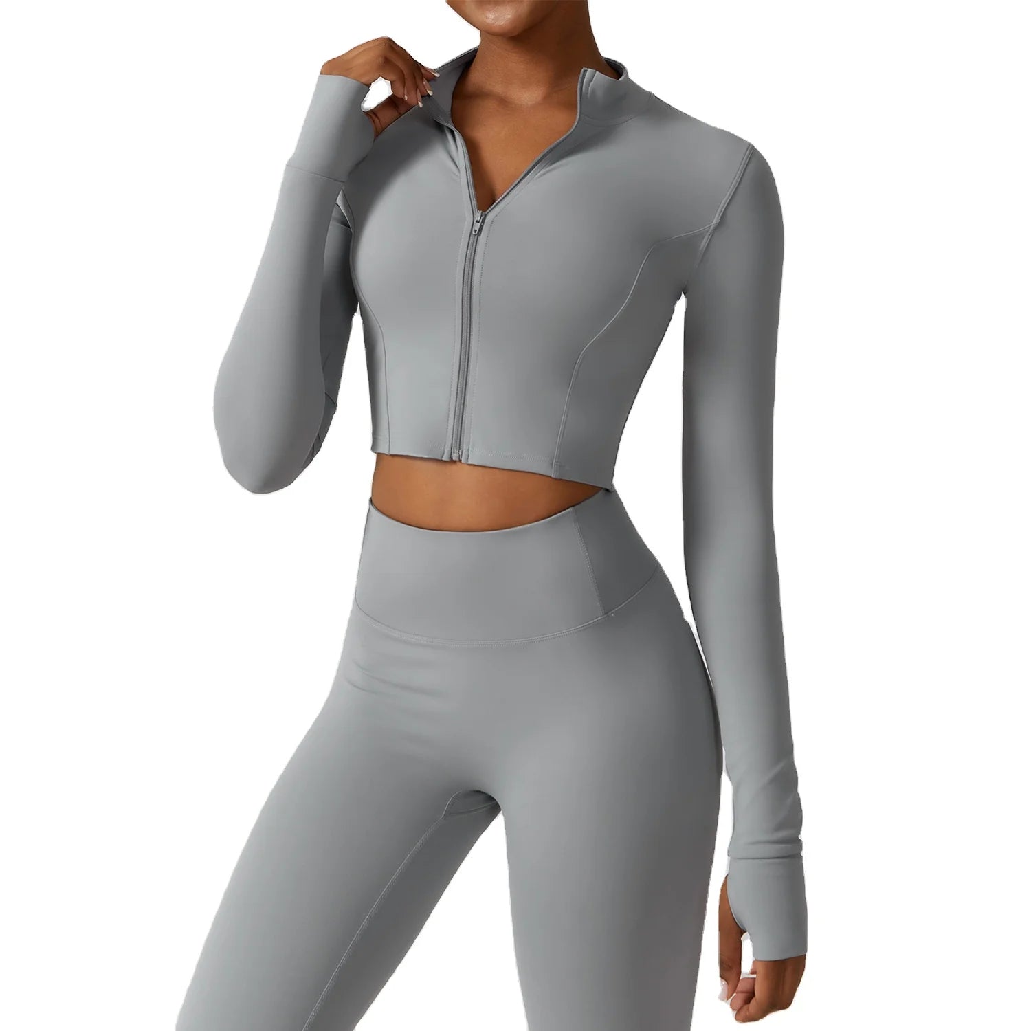 Plus Size Women's Slimming Long Sleeve Yoga Shirt Breathable Quick Dry Anti-Bacterial Seamless Nylon Spandex Zipper Outdoor