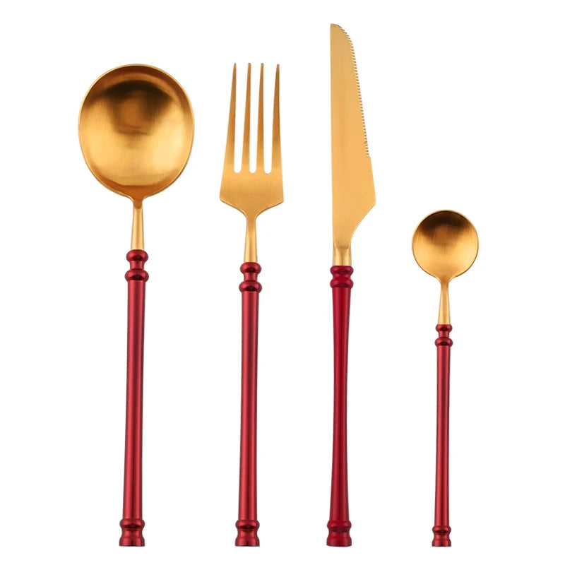Cutlery Set Manufacturers Knife Fork Spoon Tea Spoon Restaurant Hotel Gold Plated 18/8 Stainless Steel Flatware Set