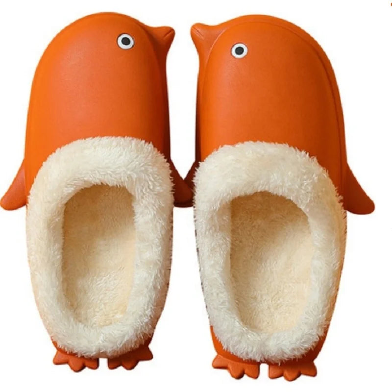 New Style Winter Fashion Penguin Soft for Waterproof Indoor/Outdoor Cartoon Half-Pack Warm Lightweight Fur Lining Plush