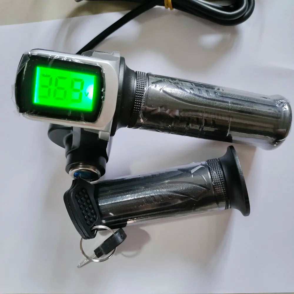 Electric Bicycle Throttle+LCD Display Scooter Handlebar Voltage Indicator+Lock TRICYCLE DIY PART