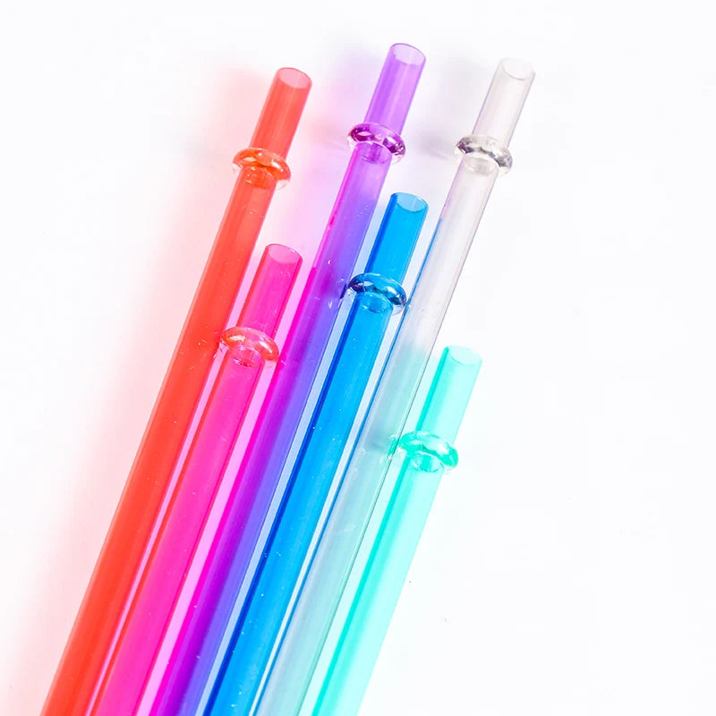 Eco-friendly Reusable Bar Accessories Drinking Straws Semi-transparent Hard Plastic Tumbler Straws