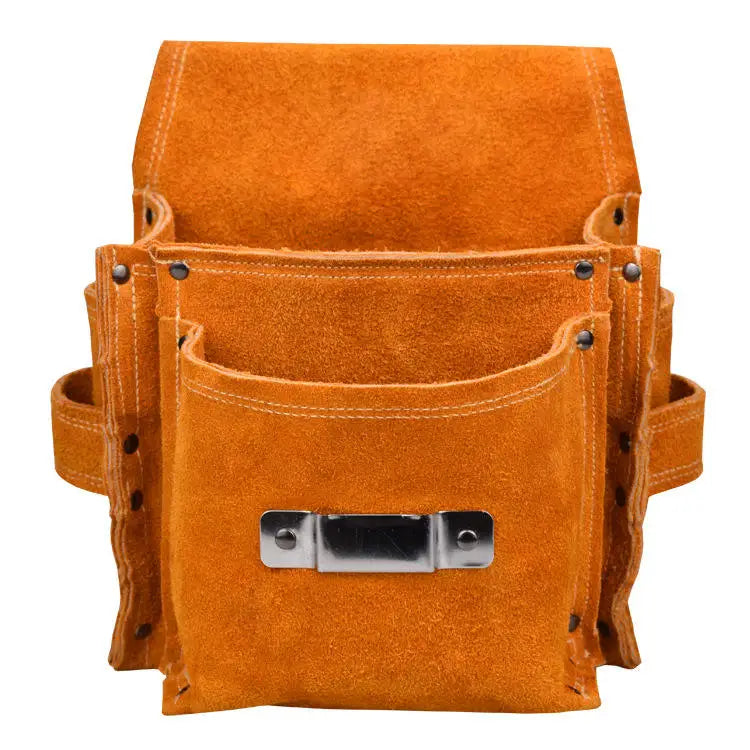 Heavy Duty Nails Pouch Durable Electric Drill Holster Waist Bag Multi Tool Bag Carpenter Cowhide Leather Tool Pouch Waist Bag