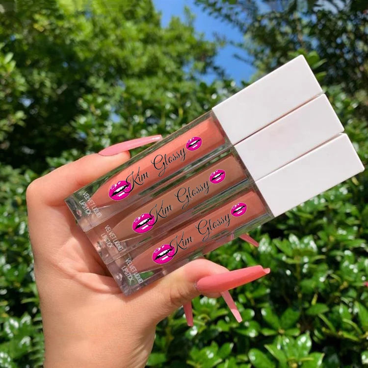 New Empty pink Top square Luxury Lipgloss Tube Packaging Makeup Tube Lip Gloss Containers Tube Custom with logo Wands