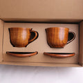 Factory Wholesale Creative Jujube Wood Cafe Cup Custom Logo 270ml Minimalist Water Bottle Mug Coffee Cup Saucer Set