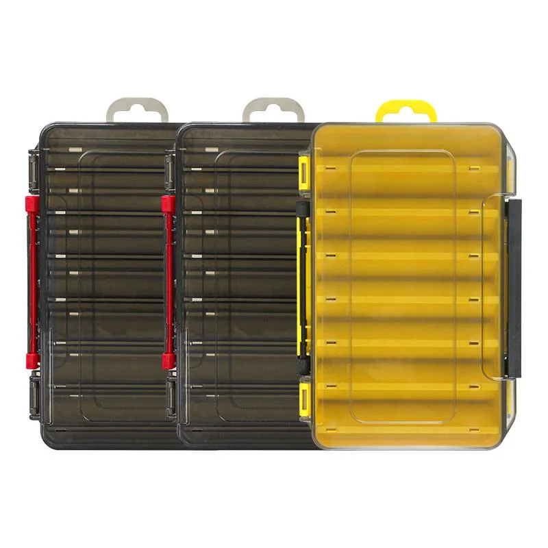 19.5*11cm Double-layer Shrimp Lure Box Multi-compartment Plastic Lure Storage Box Sea Fishing Accessories