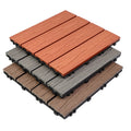 Eco-friendly Waterproof WPC Wood Plastic Composite Outdoor Interlocking 3D Wood Grain Anti-slip Deck Tiles Swimming Pool Tiles