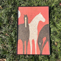 Animal Cork Painting Black White Horse Wall Art Framed Eco-Friendly Durable Impressionist for Bedroom Rectangle Gift Wall Decor