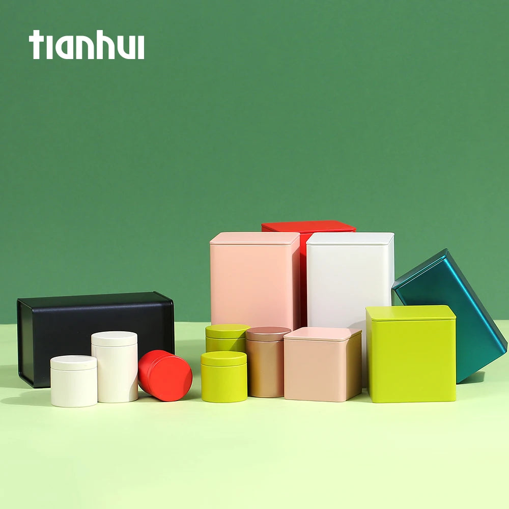 Wholesale Mini Square Tea Container Tin Gift Box Packaging Metal Tin Box for Nuts Kernels Storage Tea Tin